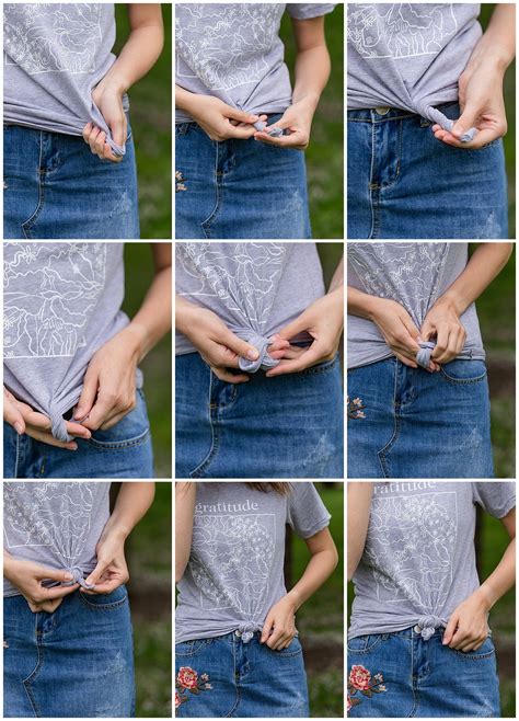 how to tie a shirt with hair tie